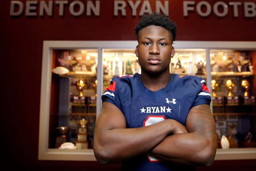Denton Ryan linebacker Anthony Hill Jr., The Dallas Morning News' No. 1 area recruit in the...