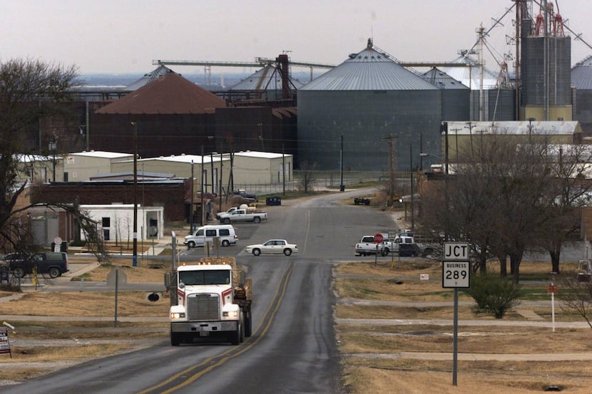 The cluster of old grain silos for decades dominated Prosper's historic downtown district.