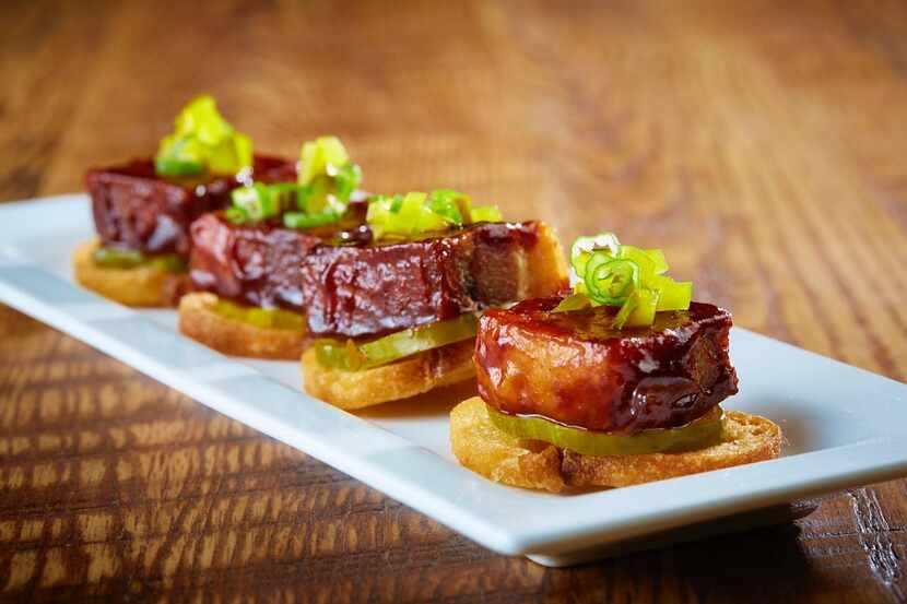 This is the Sugarbacon, an appetizer with pork belly.