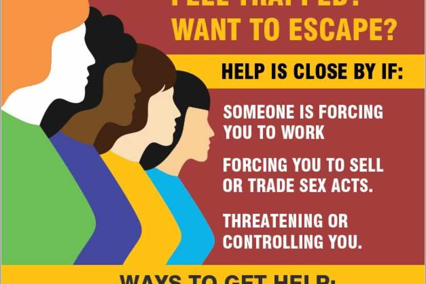 The Dallas Restaurant Association has developed a poster to help trafficking victims find...