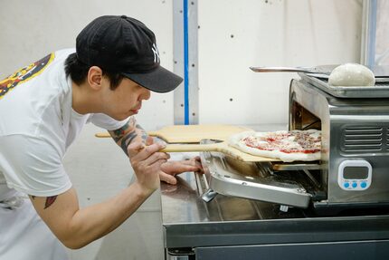 Peter Cho uses three Breville ovens to make all of his pizzas.