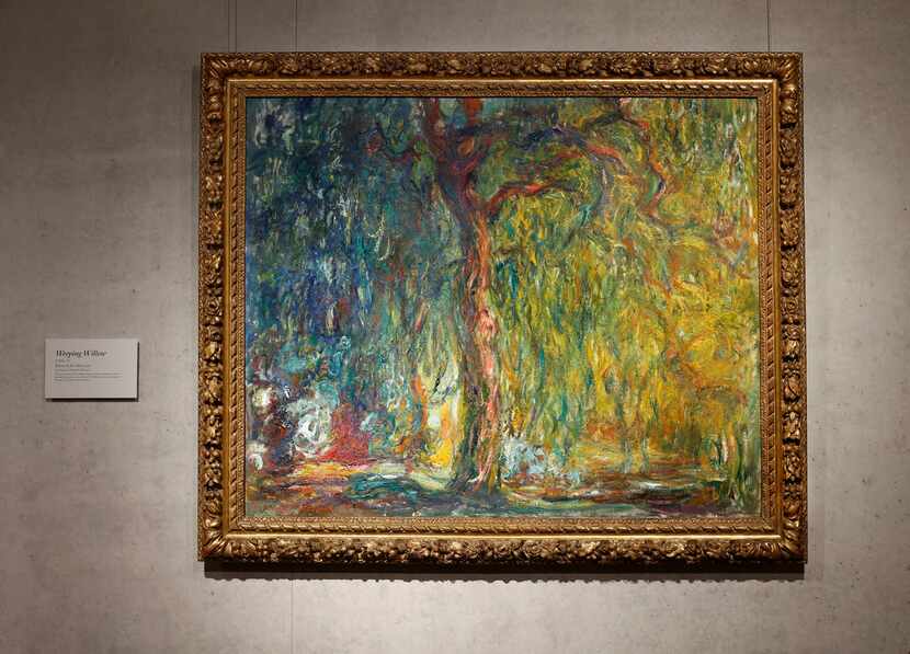 The newly reframed Weeping Willow (1918-1919) by Claude Monet is on exhibit at the Kimbell...