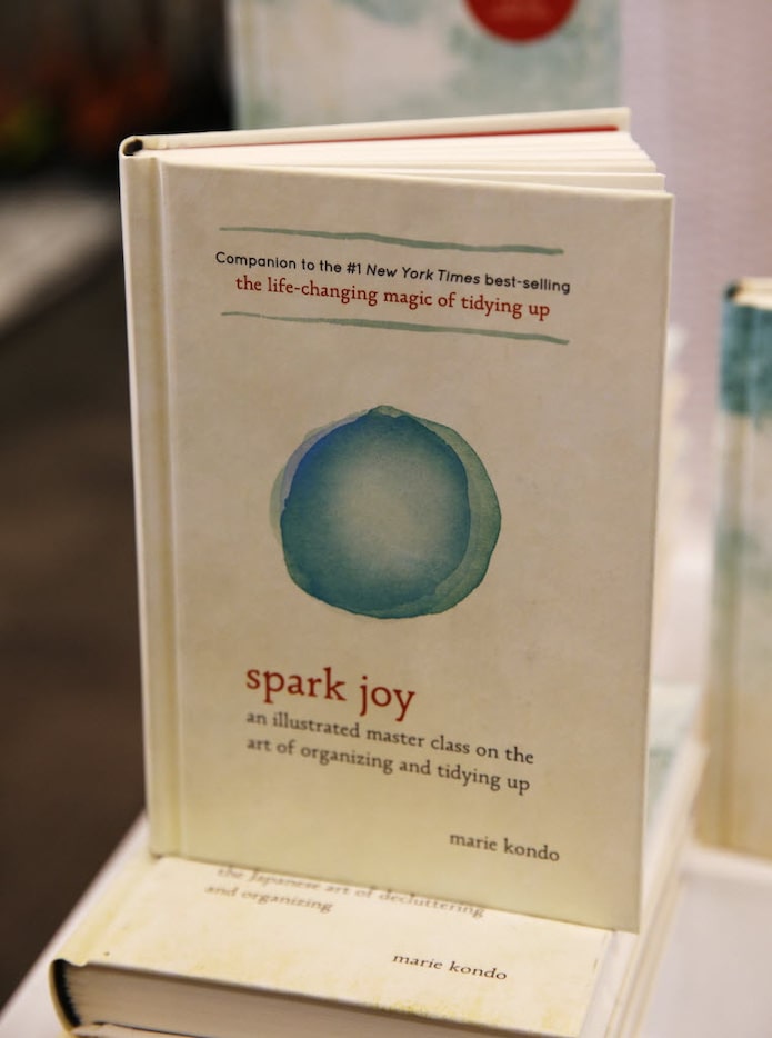 "Spark Joy," by Marie Kondo on display at The Container Store in Dallas on Saturday, April...