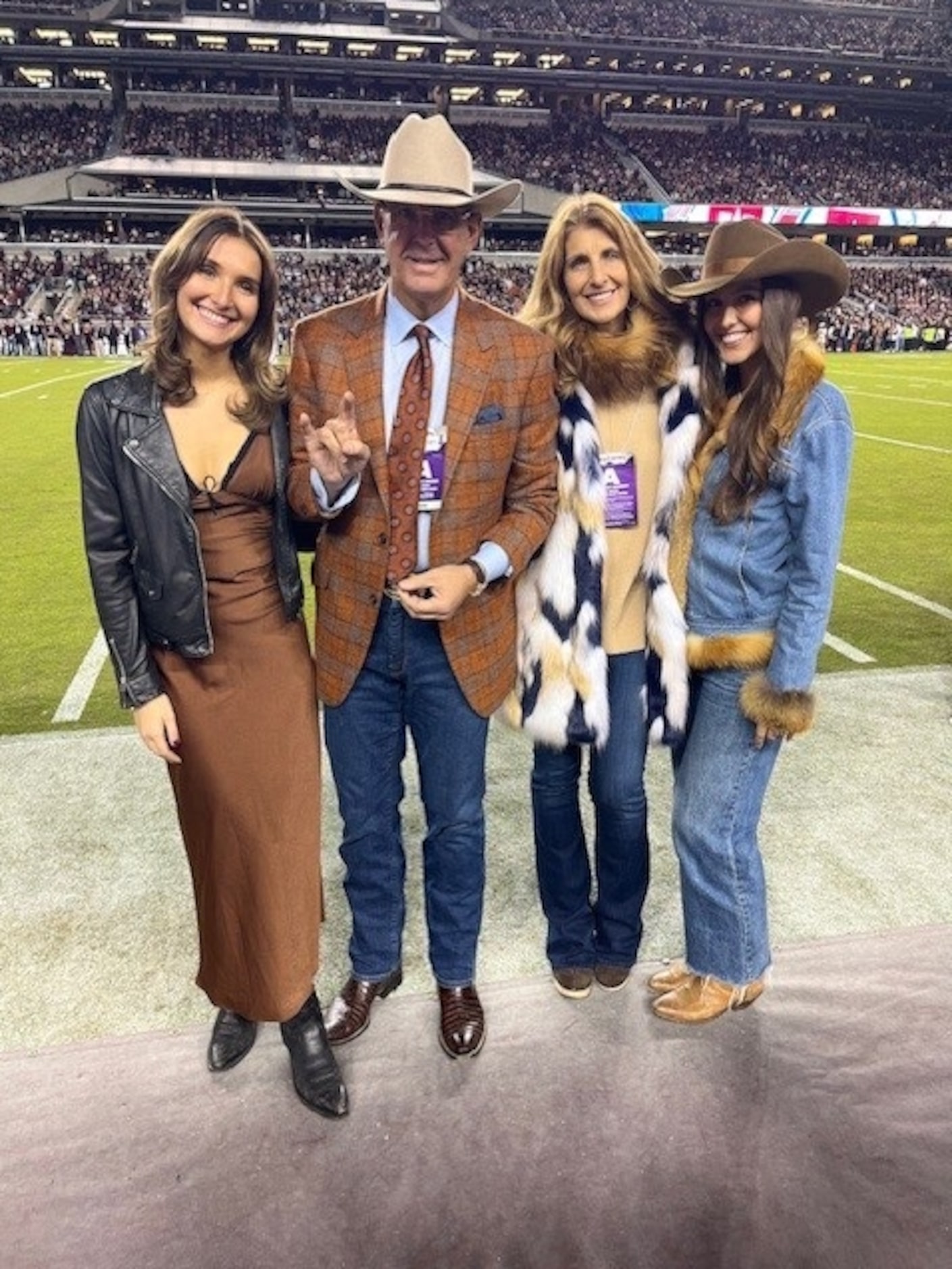 Texas athletic director Chris Del Conte, wife Robin and daughters Sophia (left) and Sienna...