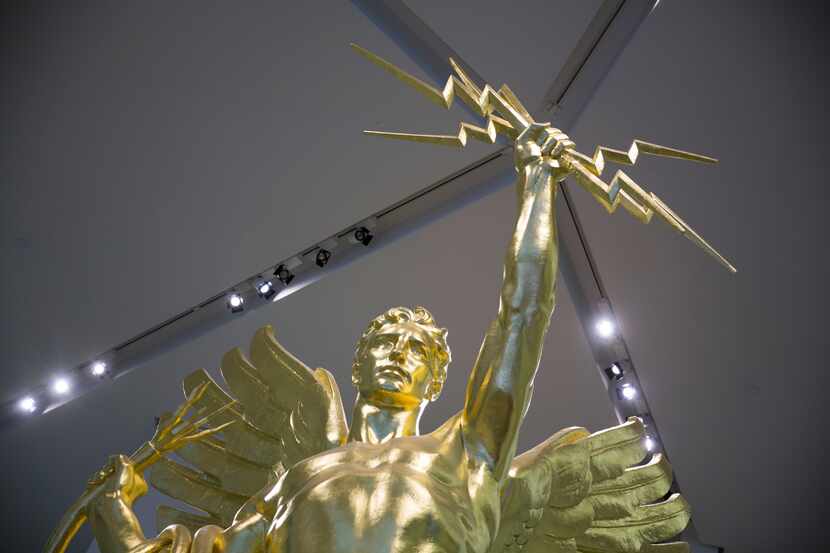The Spirit of Communications statue was previously in the lobby of AT&T's headquarters and...