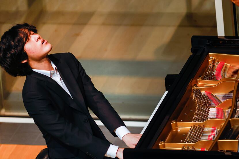 Pianist Yunchan Lim, winner of the 2022 Cliburn International Piano Competition, performs...