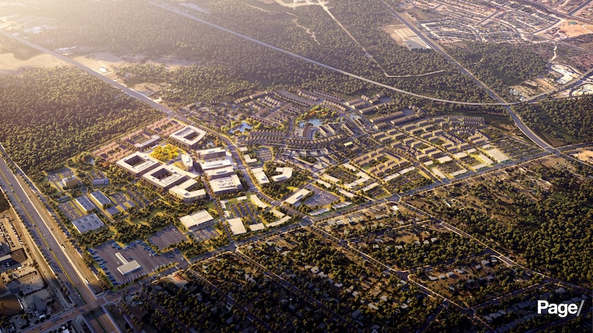 A rendering of the University Hills development in southern Dallas.