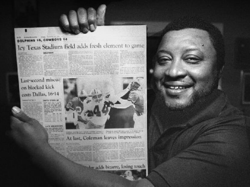 Lincoln Coleman Sr., a Dallas Morning News pressman for 22 years, with the keepsake from his...