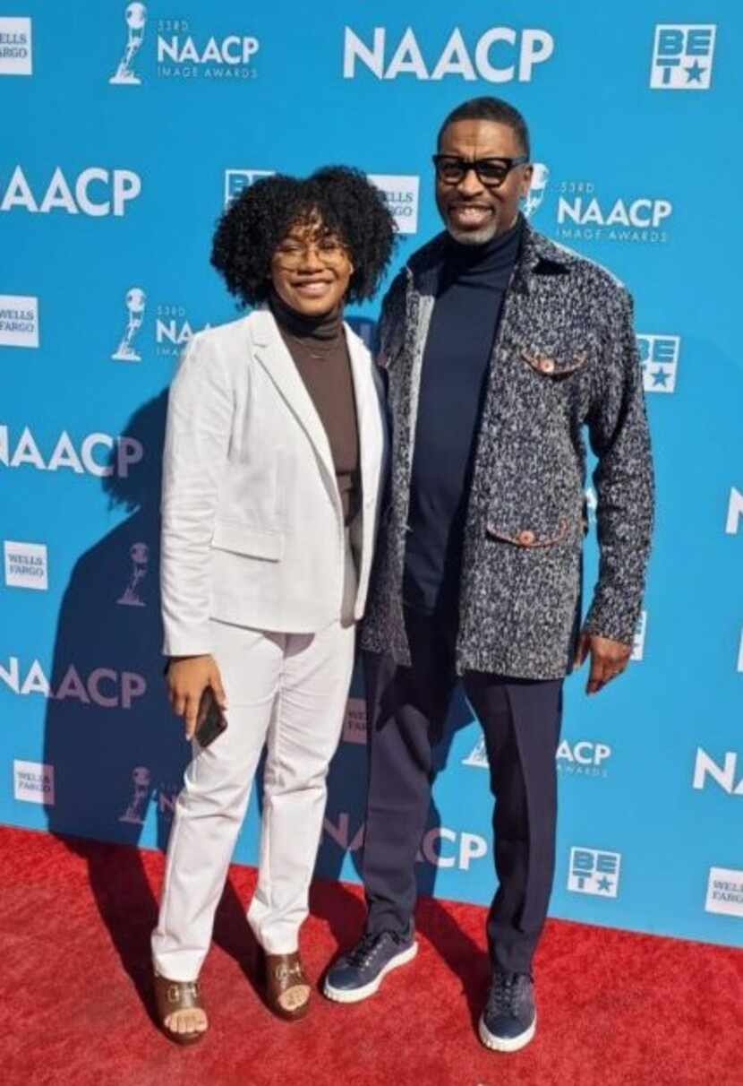 Howard University junior Channing Hill, pictured in Los Angeles with NAACP President and CEO...