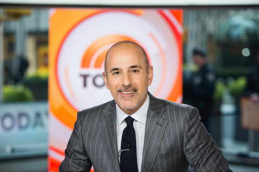 This Nov. 8, 2017 photo released by NBC shows Matt Lauer on the set of the "Today" show in...