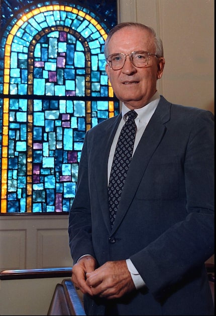 Russell Dilday in the chapel at First Baptist Church of Waco in 1997.