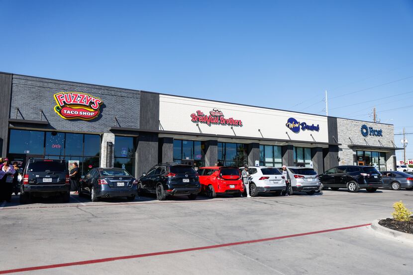 Fuzzy's Taco, Breakfast Brothers, Wow Dental and Frost Bank fill a remodeled building on the...
