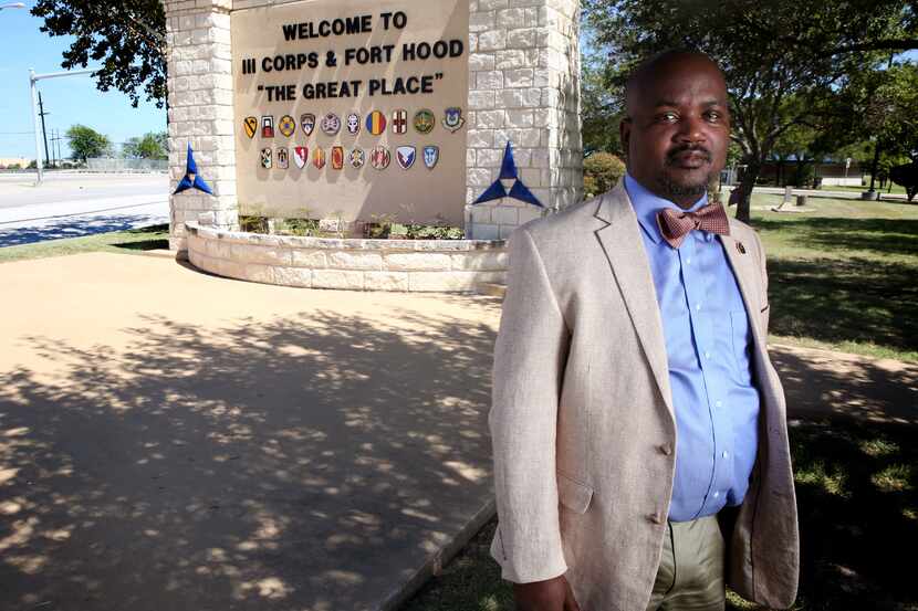 Riakos Adams, a former secretary of the Killeen chapter of the NAACP, poses for a photograph...