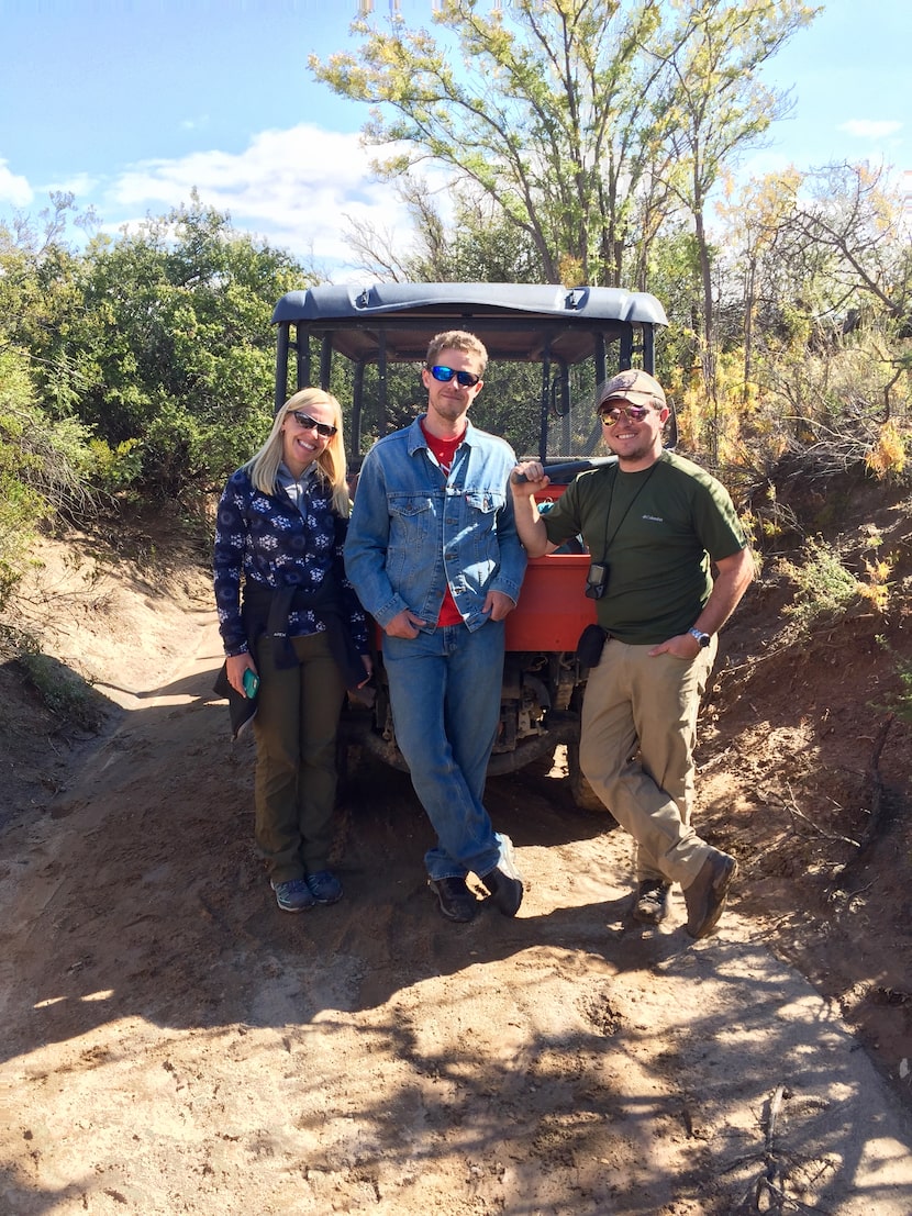 Lisa Boucher (left), Kenneth Bader (center) and Joshua Lively (right) stand in the Malone...