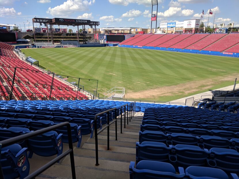 The view from the corner seats on the main stand side.