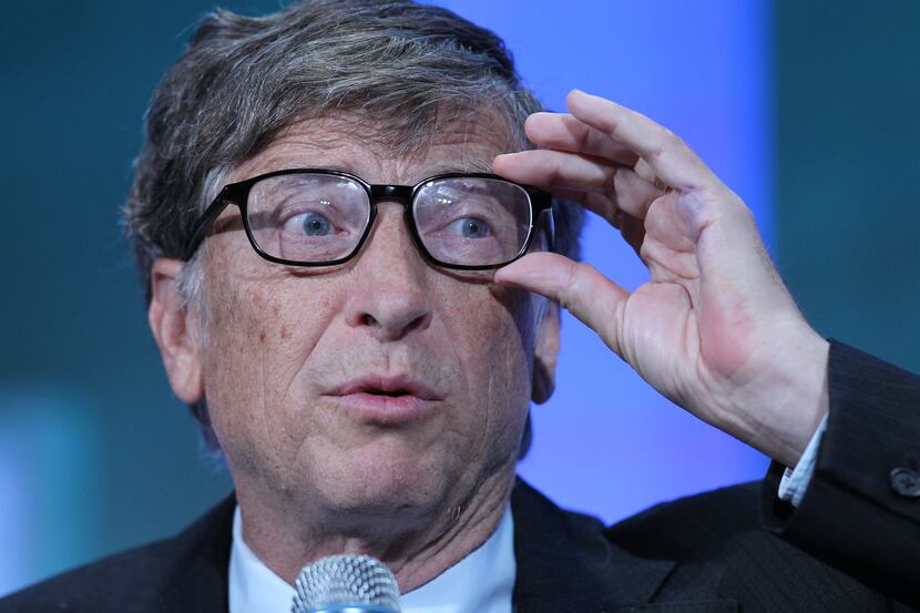 Bill Gates, co-chair and trustee of Bill and Melinda Gates Foundation, speaks during the...