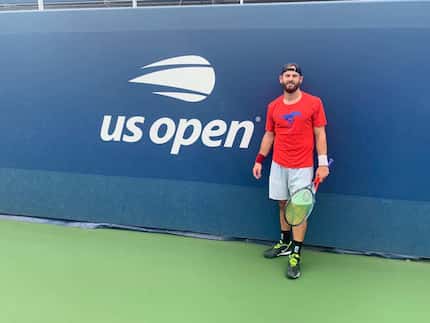 Nate Lammons stands out on a U.S. Open court, donning an SMU shirt. He played in the unique...