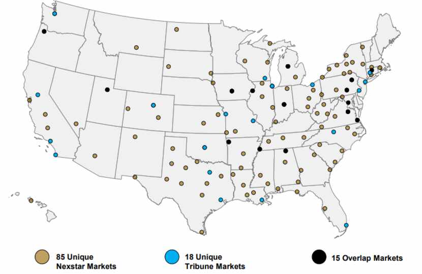 This map from Nexstar's presentation to Wall Street analysts shows how its footprint would...