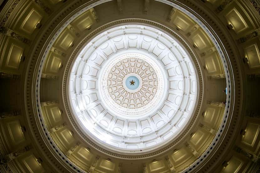 The rotunda of the Texas state Capitol dome is pictured on the first day of the 85th Texas...