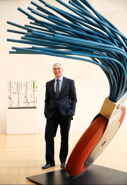 Nasher Sculpture Center director Jeremy Strick, with Claes Oldenburg's Typewriter Eraser...