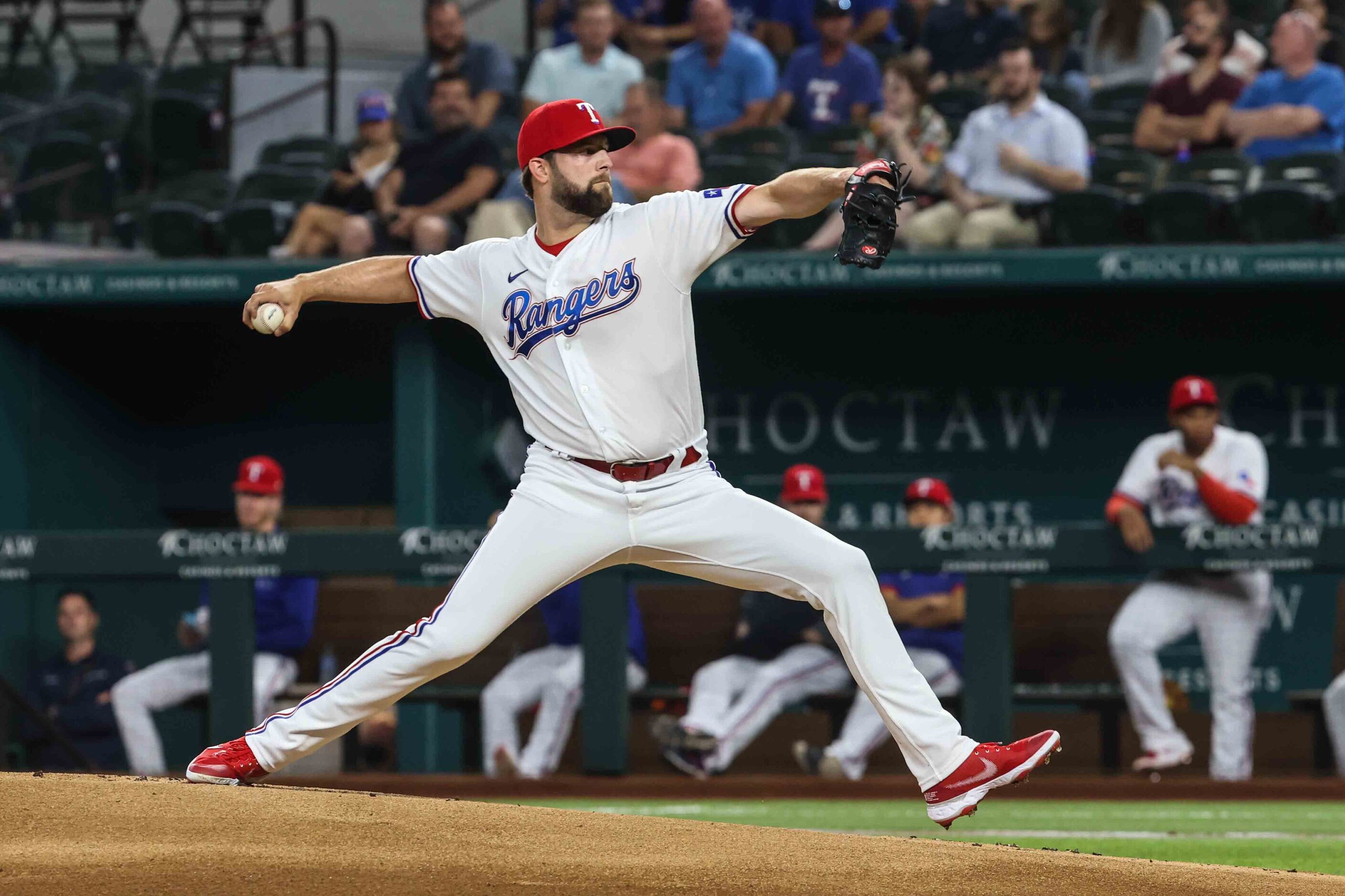 Jordan Lyles (24) pitches during Arizona Diamondbacks at Texas Rangers game at the Globe...