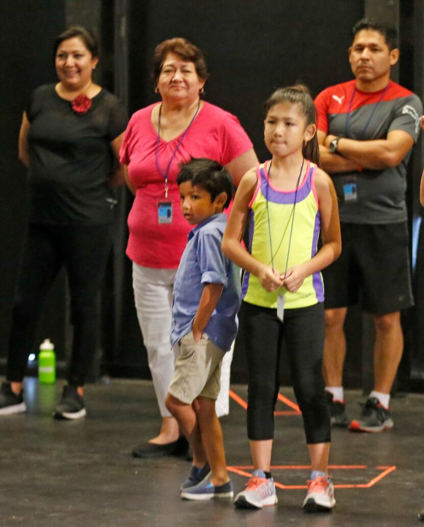 Maria Reza, Rosaura Martinez, Oceano Reza, Luna Reza and Ruben Reza listen to instructions...