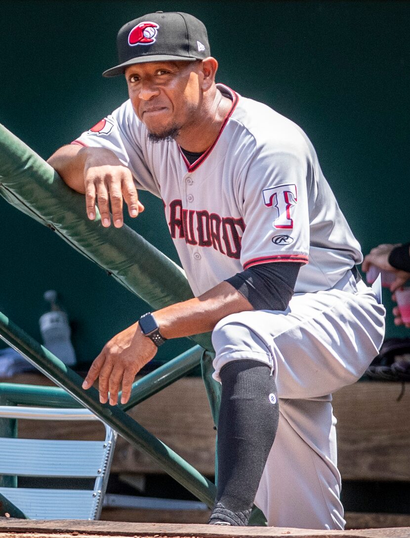 Hickory Crawdad manager Josh Johnson before the game with the Greensboro Grasshoppers at...