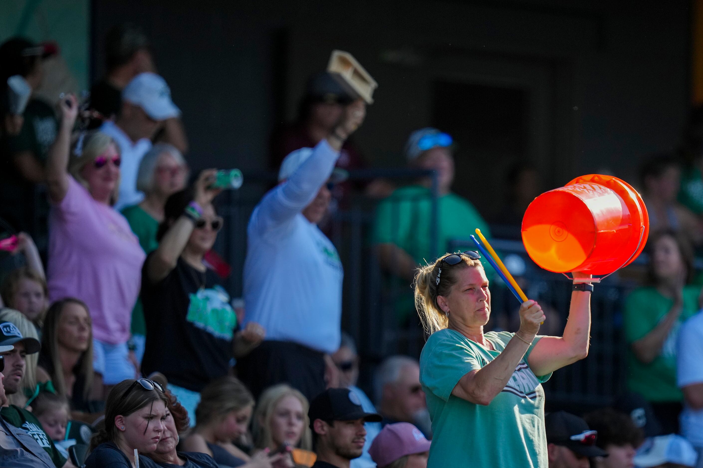 Southlake Carroll fans cheer a strikeout by pitcher Griffin Herring during the sixth inning...
