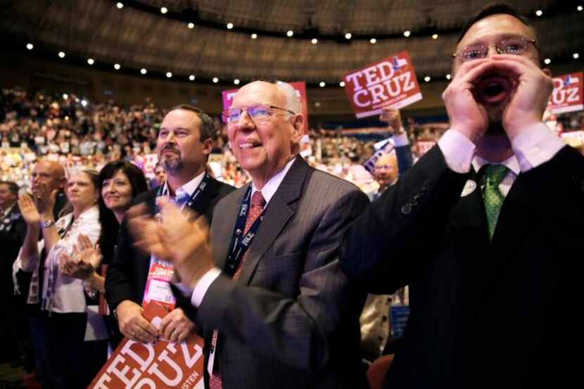 
Rafael Cruz applauded the speech by his son, Sen. Ted Cruz, at the Texas GOP convention in...