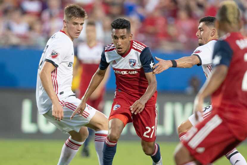 DALLAS, TX - JUNE 22: Jesus Ferreira in action during the MLS soccer game between FC Dallas...