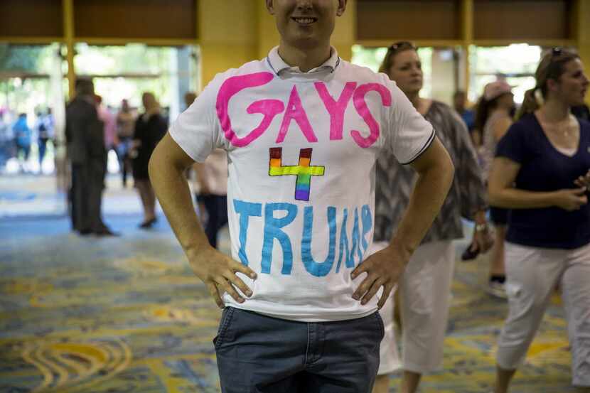 A Donald Trump supporter attended a campaign event in The Woodlands last month. 