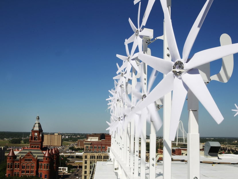 El Centro College in downtown Dallas has installed 80 wind turbines on its roof.