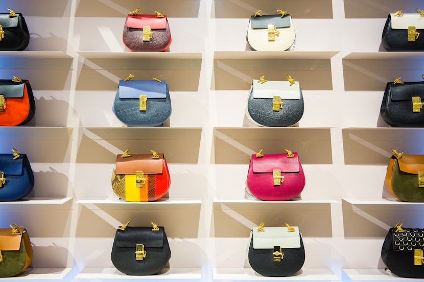 The Drew Bag display for the Chloe Pop-Up shop at Neiman Marcus at NorthPark Center in 2015....