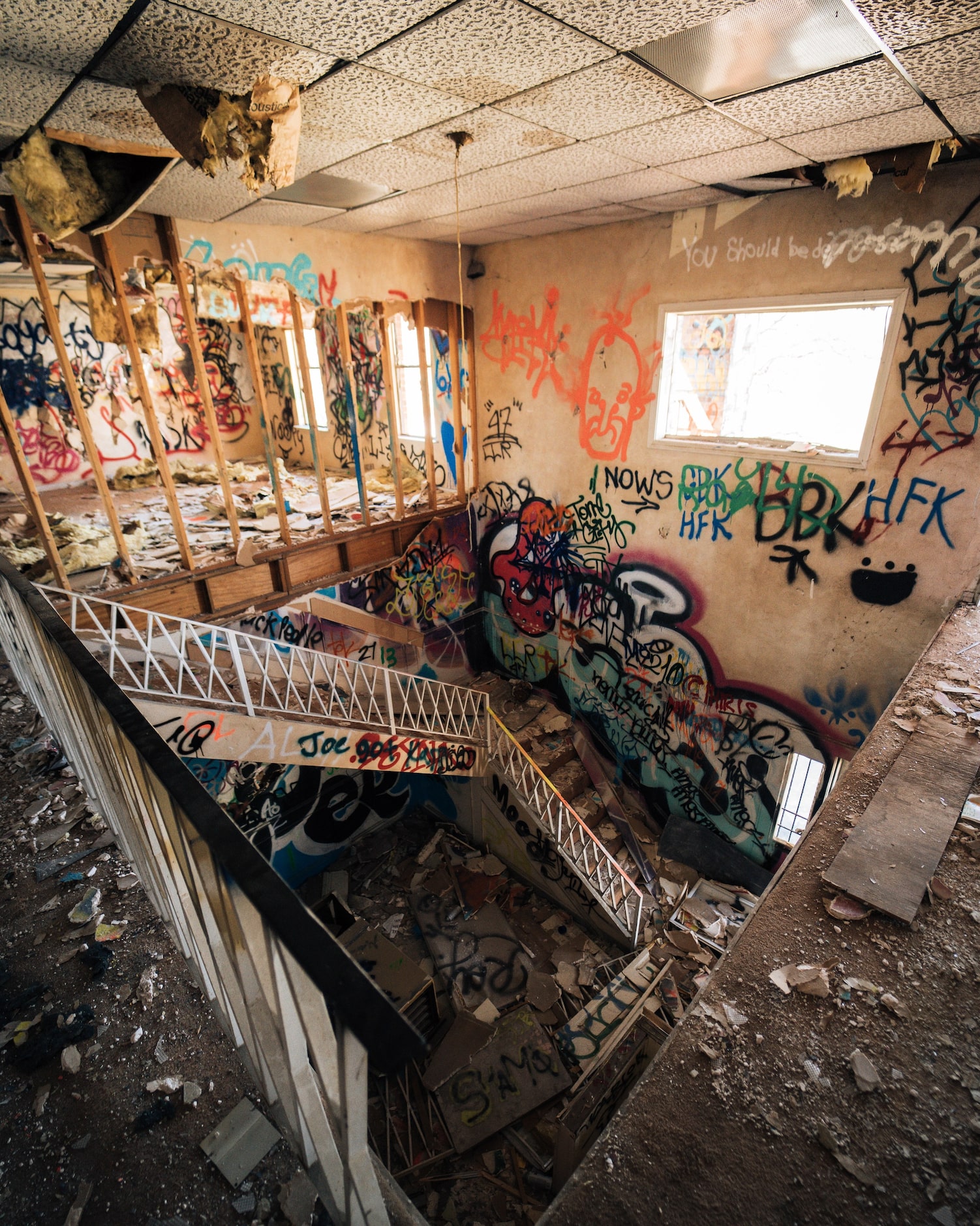 An abandoned building in the Fabrication Yard in West Dallas.