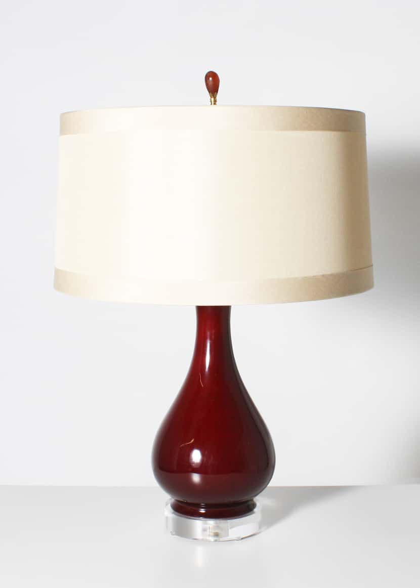 Murano Bordeaux lamp, price upon request. Available at Jan Showers, 1308 Slocum St., Dallas.