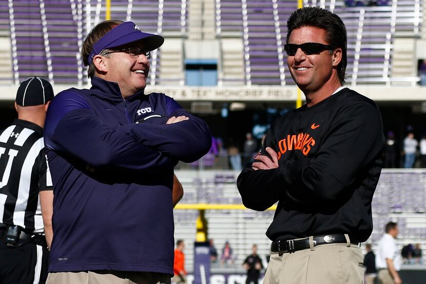 Gary Patterson's TCU Horned Frogs and Mike Gundy's Oklahoma State Cowboys will square off...