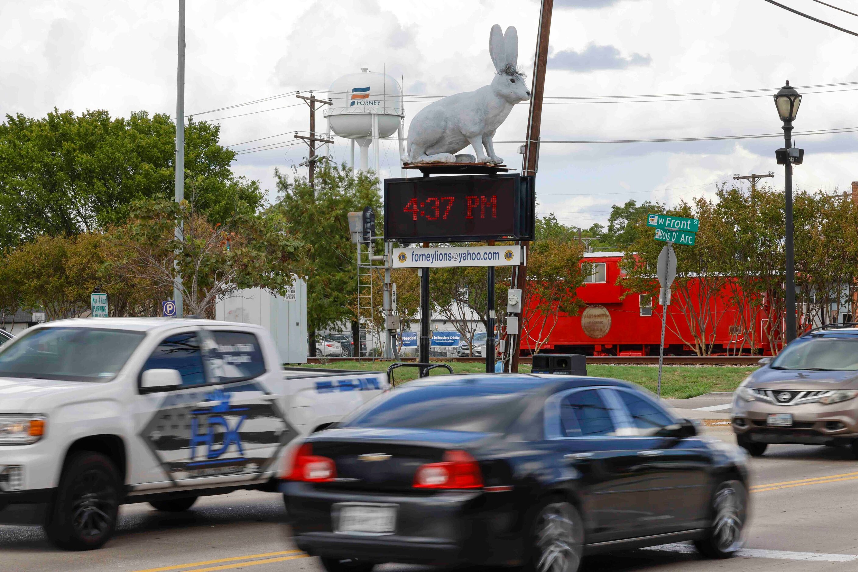 Traffic passes through downtown Forney.