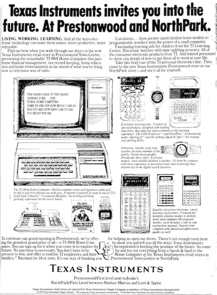 August 5, 1979, "Texas Instruments invites you into the future"