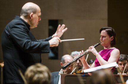 Oboe player Erin Hannigan performed the world premier of Serenada Concertante for Oboe and...