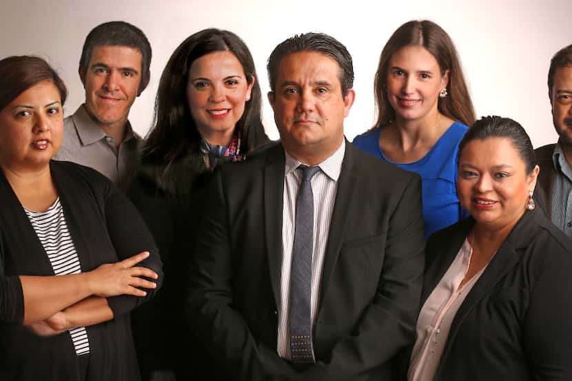 The Al Dia staff, with writers Lorena Flores, Juan Jaramillo, Silvana Pagliuca, Al Dia...