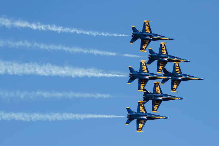 A file photo of the U.S. Navy Blue Angels.