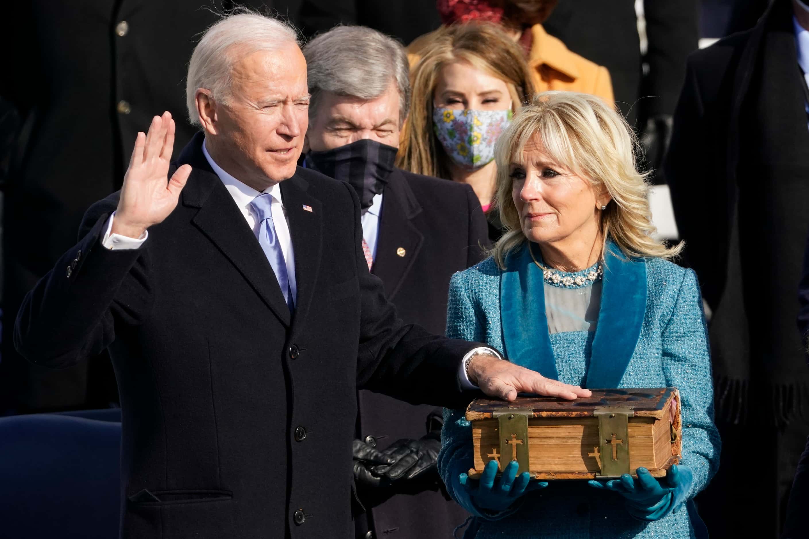 Joe Biden is sworn in as the 46th president of the United States by Chief Justice John...