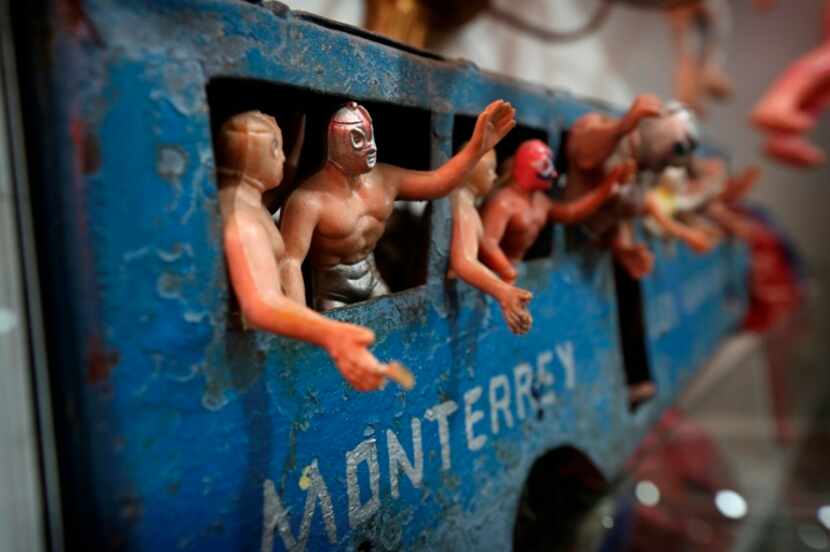 Figuras del El Santo son desplegadas en el Museo del Juguete Antiguo en la Ciudad de México....