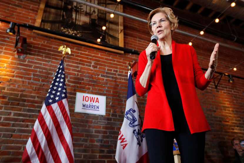 2020 Democratic presidential candidate Sen. Elizabeth Warren speaks to local residents...