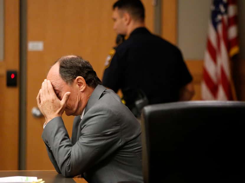 Defendant Robert Moses of Frisco reacts to the guilty verdict handed to him by a jury...