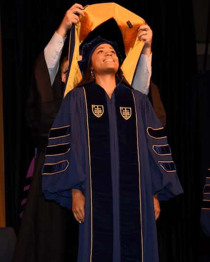 Cameasha Turner at her graduation ceremony from Notre Dame School of Law in May 2019.