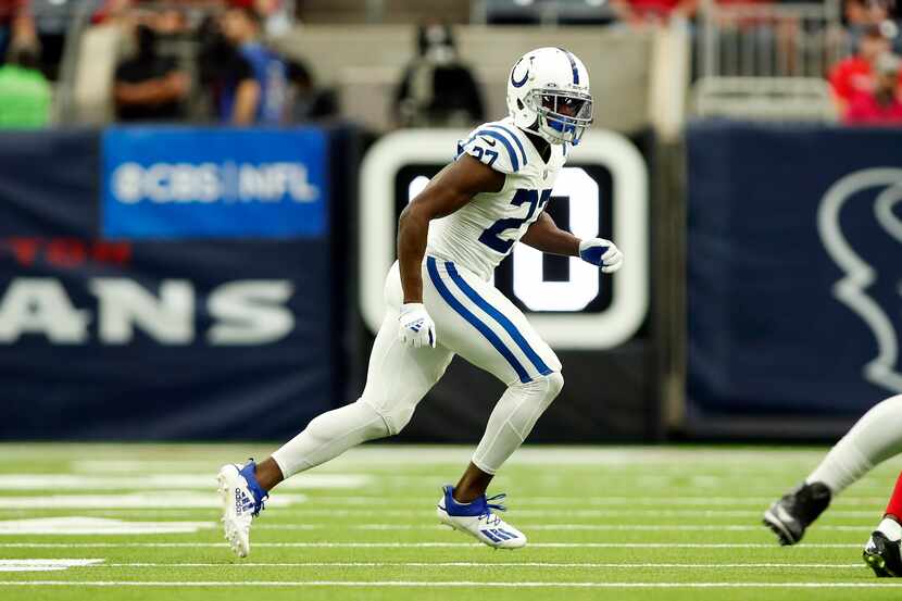 Indianapolis Colts cornerback Xavier Rhodes (27) in action during an NFL football game...