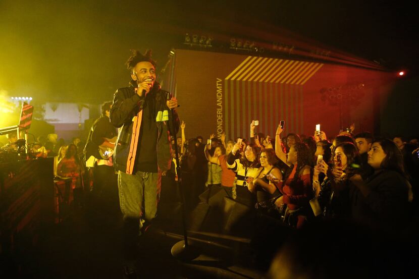 LOS ANGELES, CA - NOVEMBER 17:  Rapper Amine performs onstage at MTV's "Wonderland" LIVE...