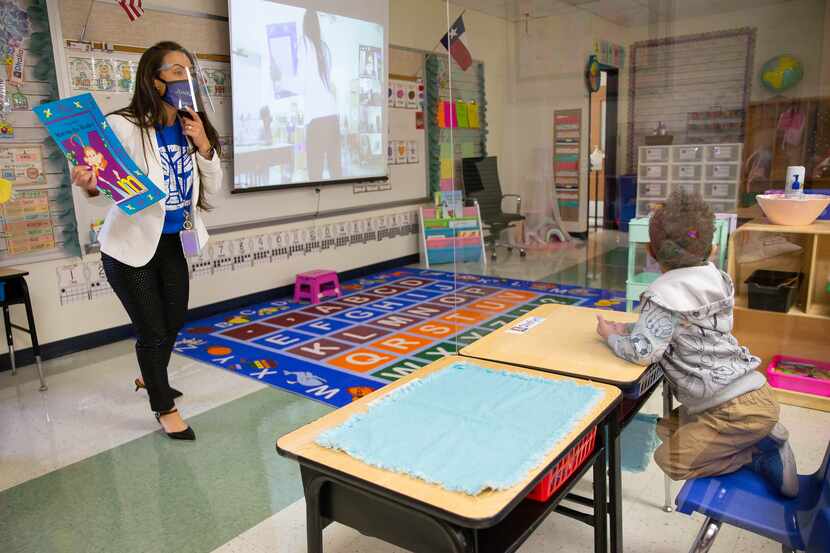 Jerry R. Junkins Elementary teacher Seabra Kethully teaches her class on Oct. 5. Dallas...