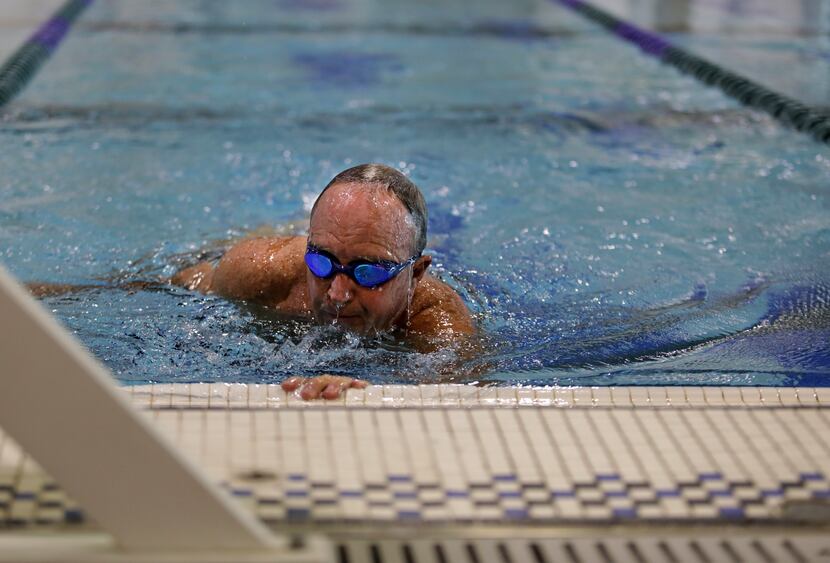 Peter Goodspeed, 70, began swimming with a group, the Plano Wetcats, to improve his fitness....